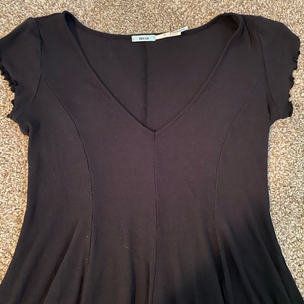 Black v-neck skater dress